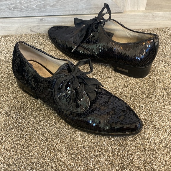 Louise et Cie black sequins flat shoes 7.5 - Picture 3 of 11